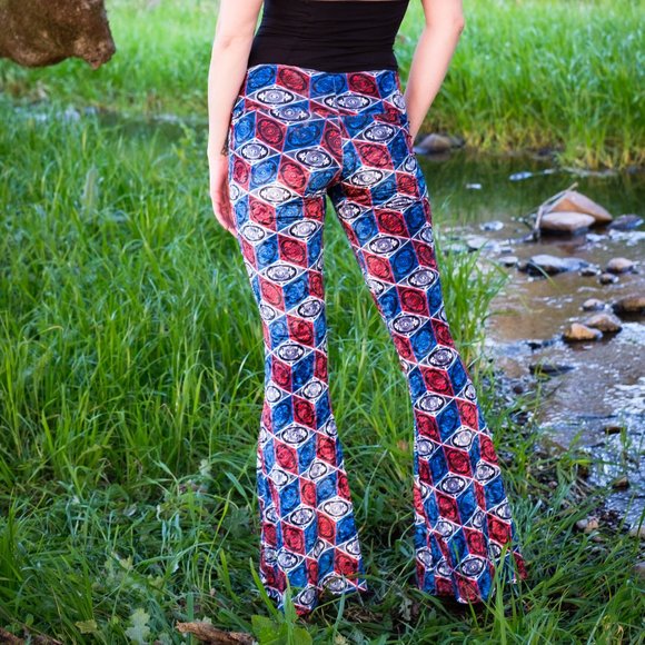 Stealie Velvet Print Bell Bottoms - Warrior Within - Picture 6 of 8